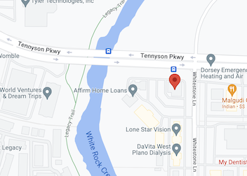 Map of [[company]]' dermatology clinic in Plano, Texas